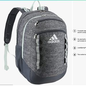 NWOT Adidas backpack grey and mint